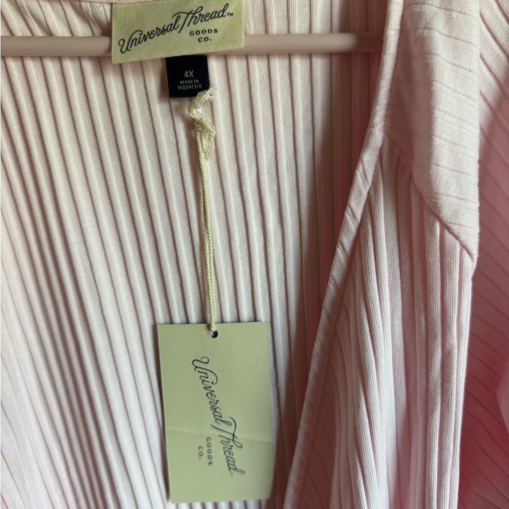 Universal Thread Light Pink Ribbed Blouse NWT - image 4